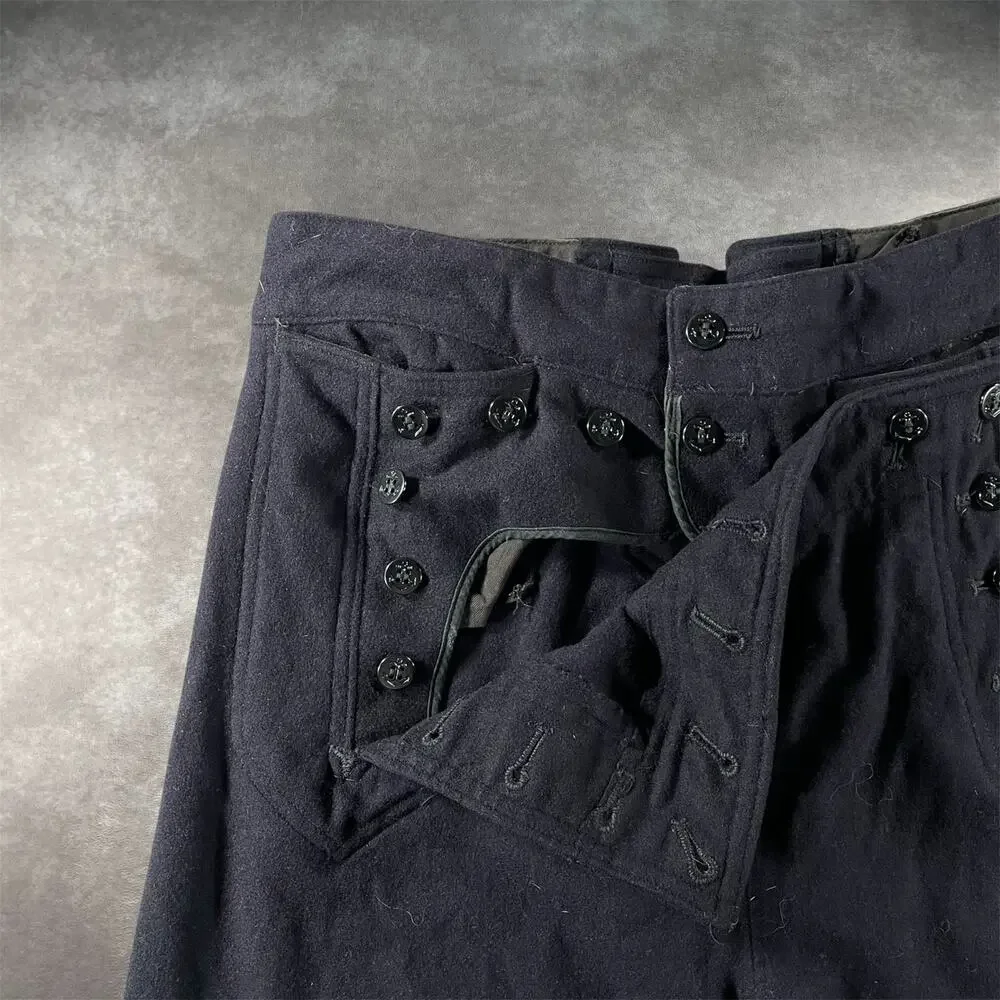 1963 US Navy Vietnam Era Wool Sailor Bell Bottom Pants W29 Wide Leg Navy Mens